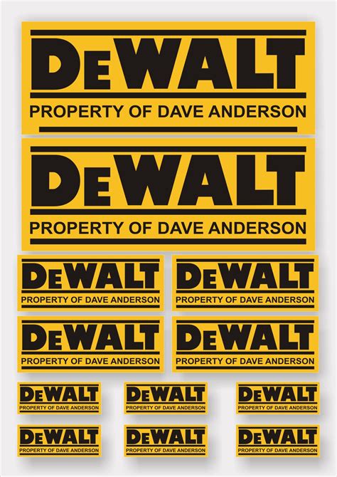 42 Bestseller Large Dewalt Yellow & Black 21cm Stickers (210mm) x 2 - Toolbox, Tool Chest, Cars, Vans etc. . Dewalt stickers